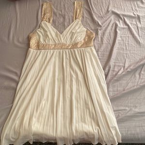 short white and gold gold dress worn once still in good condition